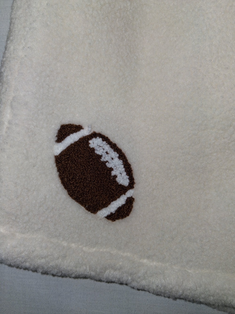Why Dress Cream Sherpa Football Print Women's Shorts - Picture 4 of 14
